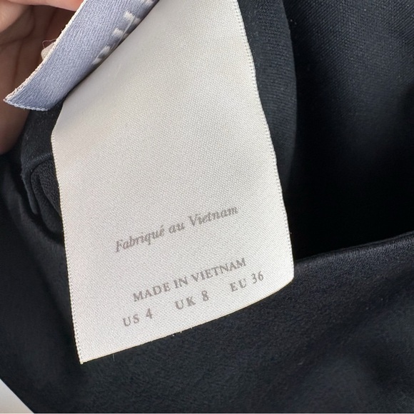 Anthropologie BHLDN Leti Satin Midi Dress Black Formal Evening Cocktail Size 4 - Picture 7 of 8